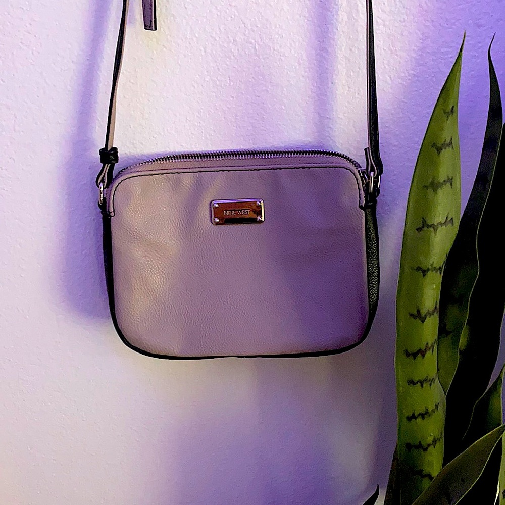 Nude and black leather NineWest shoulder bag